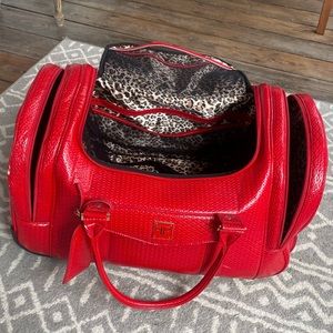 Red duffle bag